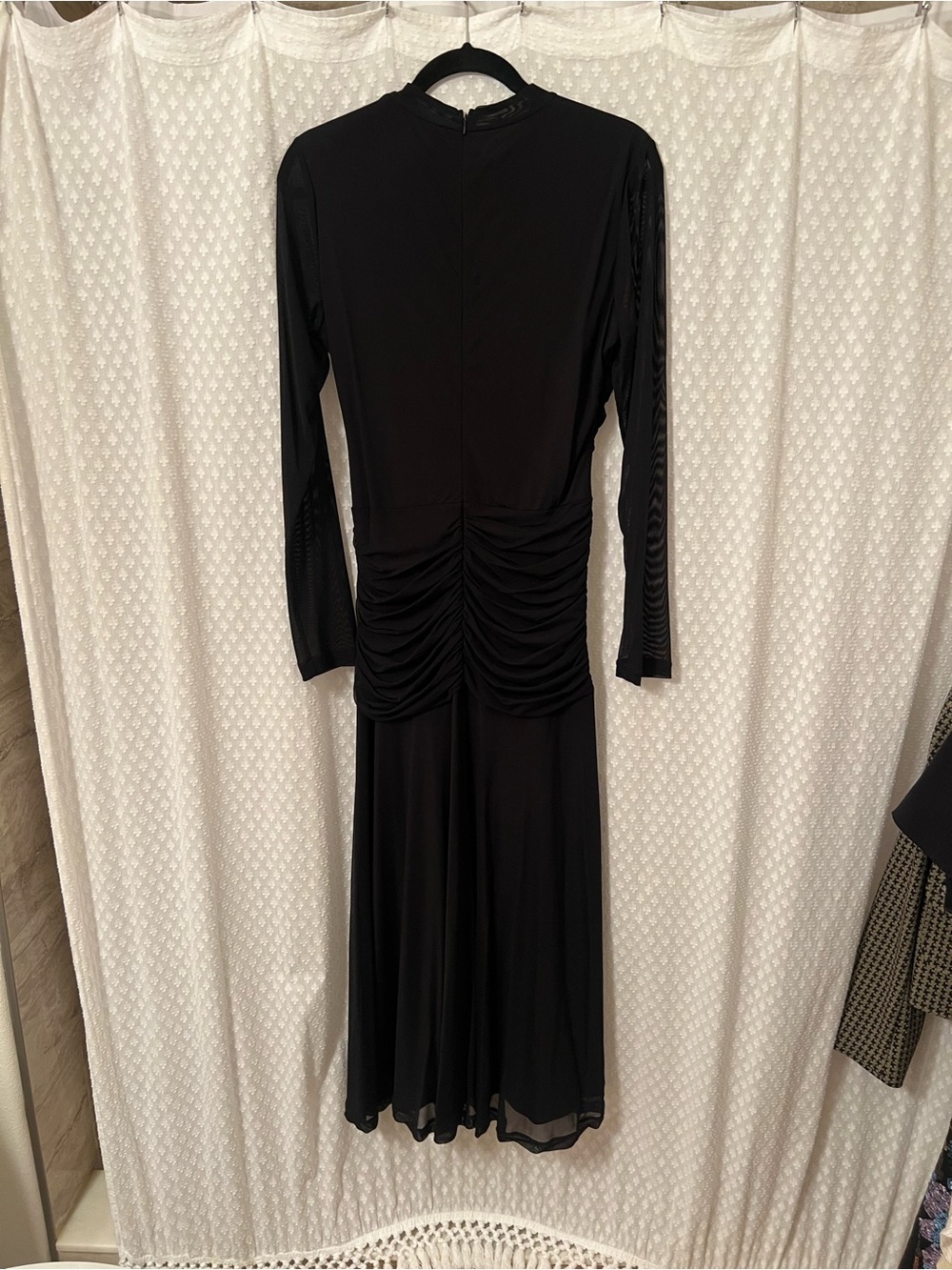 Wayf Black Ruched Dress with Front Slit - Picture 3 of 3